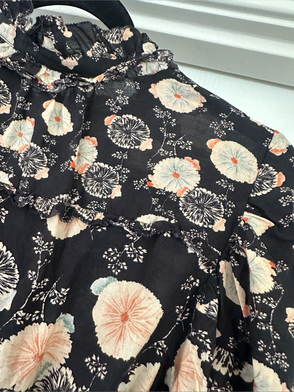 ULLA JOHNSON Dionne Belted Long-Sleeve Blouse size 4